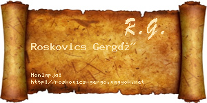 Roskovics Gergő névjegykártya