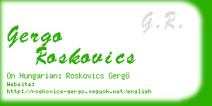 gergo roskovics business card